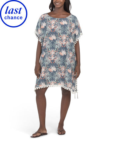 AQUA BLU Ipək Qarışıq Kaftan Mini Geyim