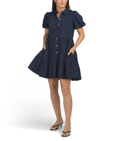 MSK Puff Sleeve Mini Shirt Geyimi