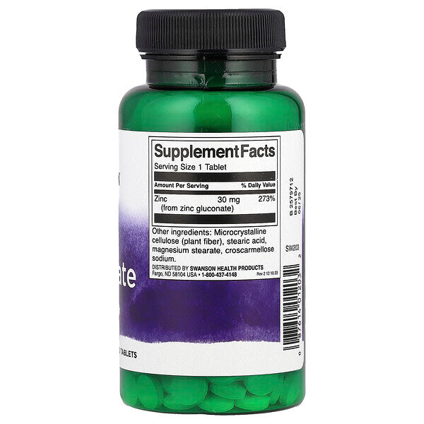 Swanson Zinc Gluconate 30 Mq 250 Tablet