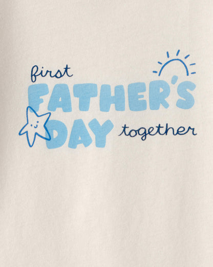 Carter's Baby 'Fathers Day' Qrafik Bodysuit - Krem