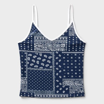 Wild Fable Qadın ButterBliss Cami Tünd Mavi Paisley XXS