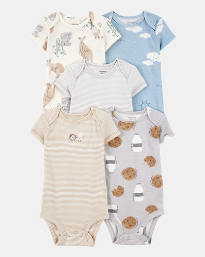 Carter's Oğlan 5-Pack Kangaroo Cloud Qısa Tərəvəzli Body