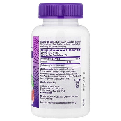 Natrol Melatonin Tez Əriyən Ciyelek 5 Mq 150 Tablet