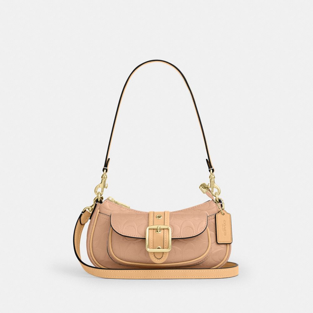 Coach Ashton Mini Çiyin Çantası Signature Dəri