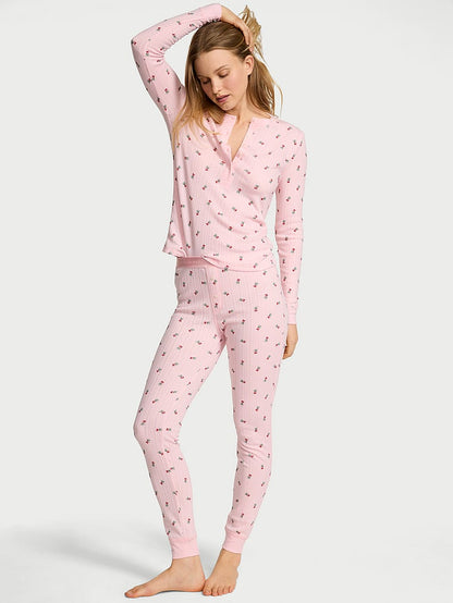 Victoria's Secret Rahat Pointelle Henley Uzun Pijama Dəsti