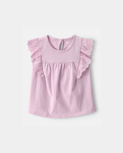 OshKosh B'gosh Uşaq Qız Halka Qollu Bluzka - Bənövşəyi