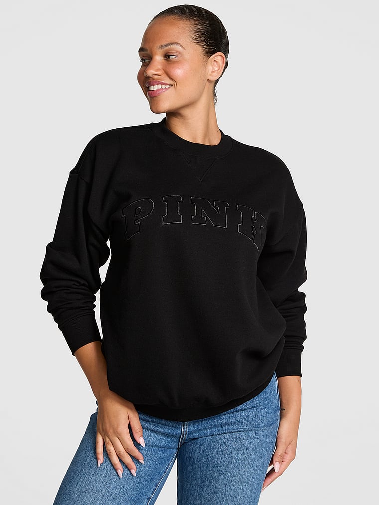 PINK Campus Fleece™ Oversize Crew Bluzu