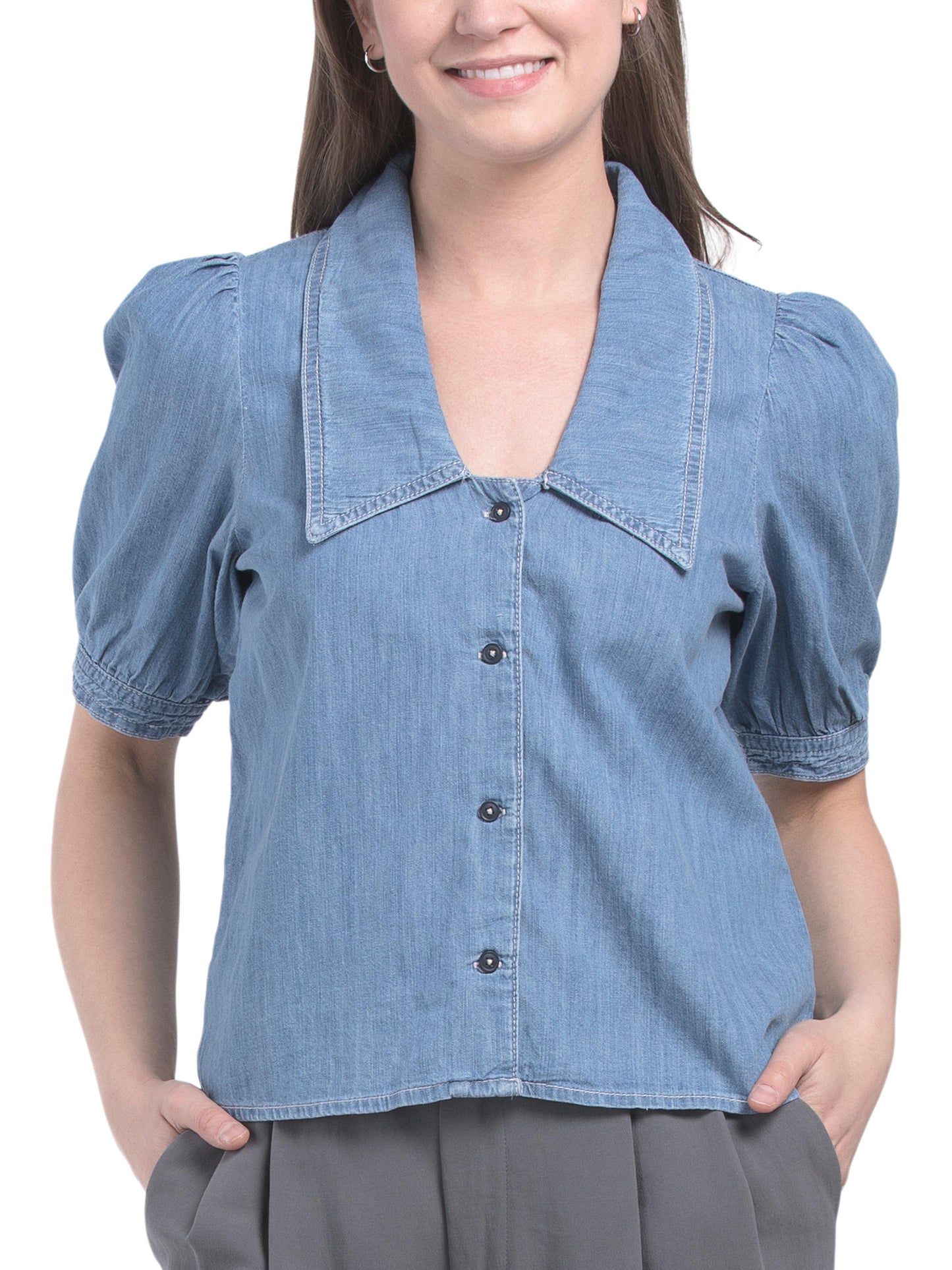 BAGATELLE COLLECTION Denim Dənizçi Yaxa Köynəyi