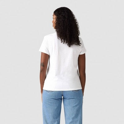 Levi's Qadın The Perfect T-Shirt - Strass Loqosu Ağ L