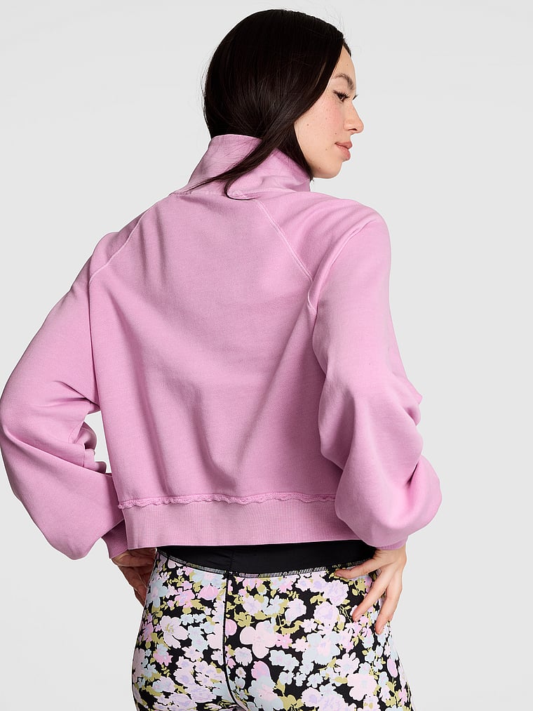 PINK Campus Terry™ Mock-Neck Full-Zip Sweatshirt