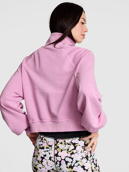 PINK Campus Terry™ Mock-Neck Full-Zip Sweatshirt