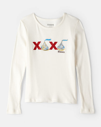 OshKosh B'gosh Qız Hershey Kisses XOXO Uzun Tənli Köynək - Krem