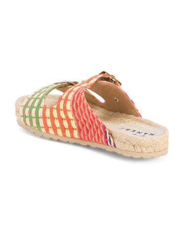 MANEBI İspaniyada İstehsal Edilmiş Toxunmuş Raffia Espadrille Sandalları