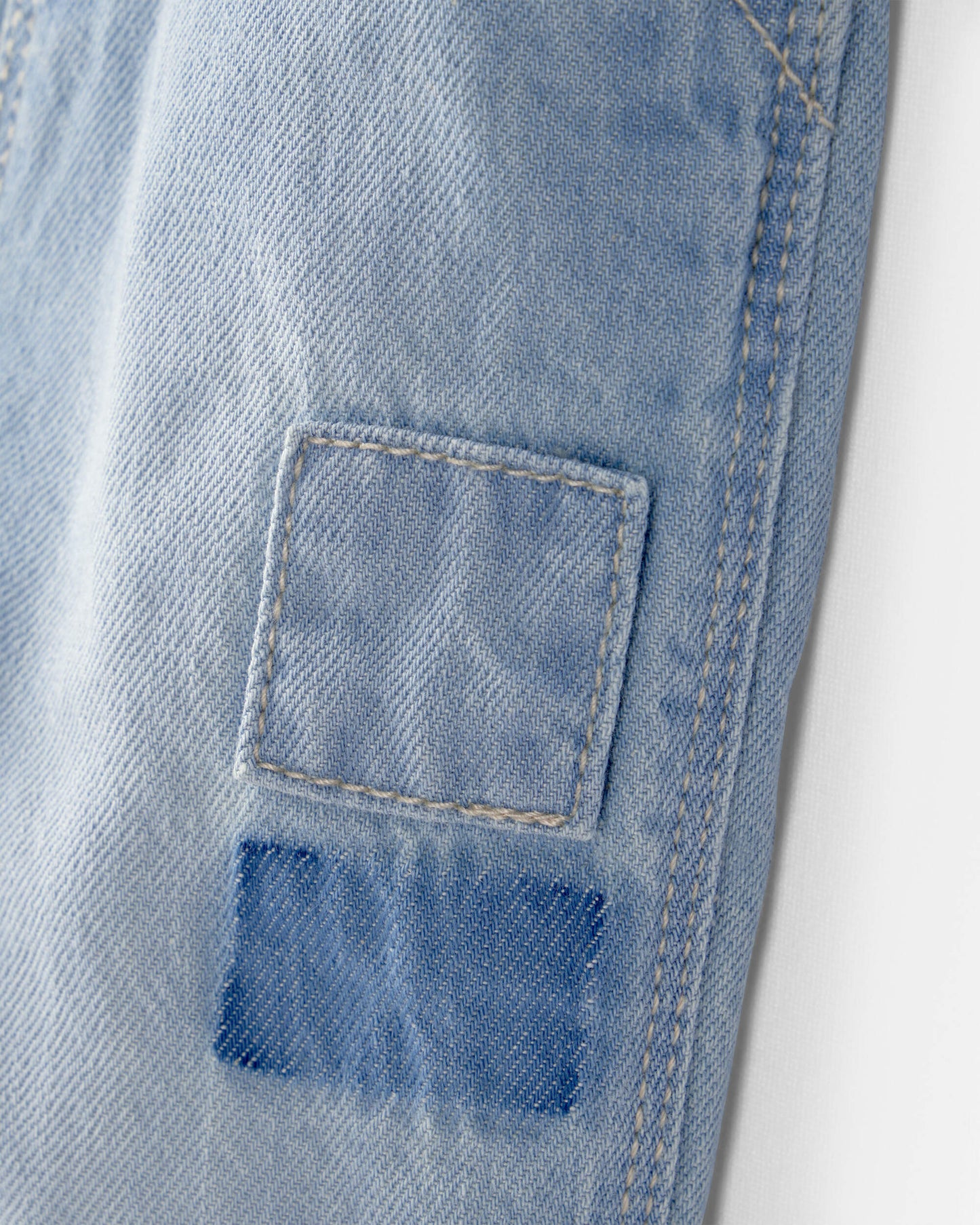 OshKosh B'gosh Kiçik Qız Uşağı Denim Yamaçlı Sarafan - Açıq Yuyuş