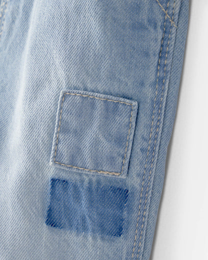 OshKosh B'gosh Kiçik Qız Uşağı Denim Yamaçlı Sarafan - Açıq Yuyuş