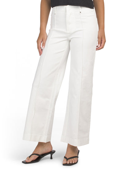 OAT NEW YORK High Rise Clean Front Pintuck Pleated Jeans