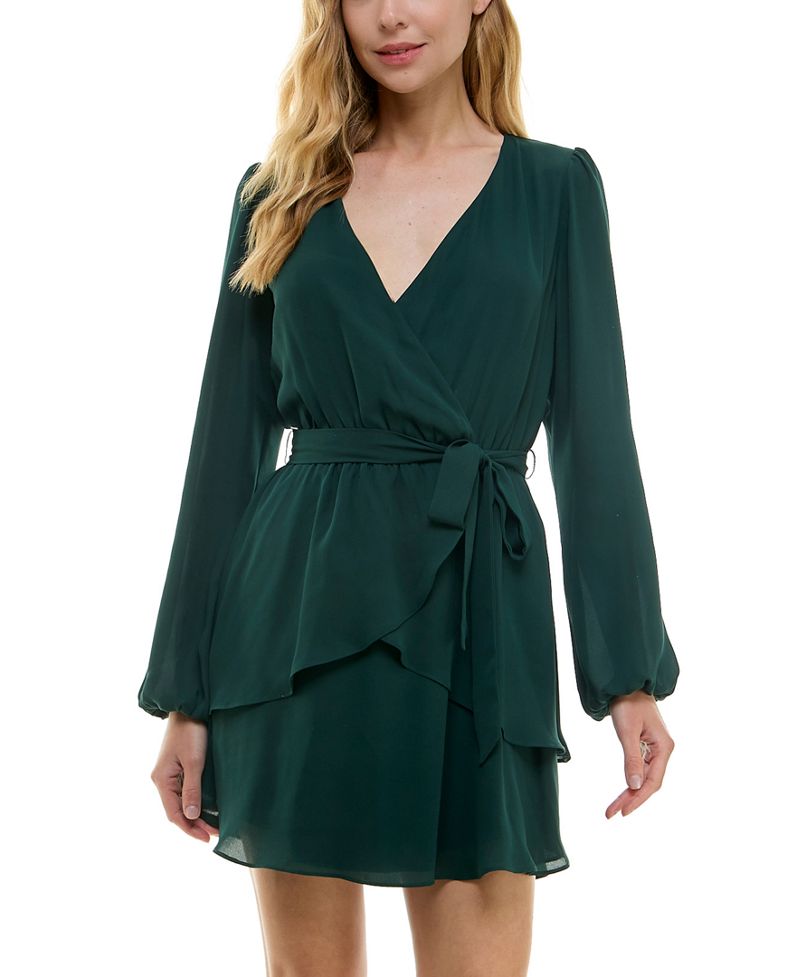 City Studios Qız Surplice Boyunlu Fit & Flare V-Boyun Geyimi