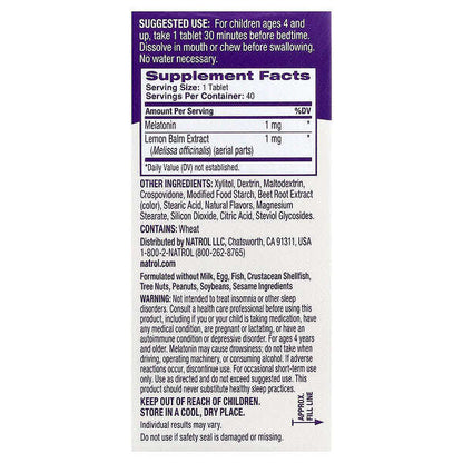 Natrol Kids Melatonin 4+ Yaş Ciyelek 40 Tablet YoxYox