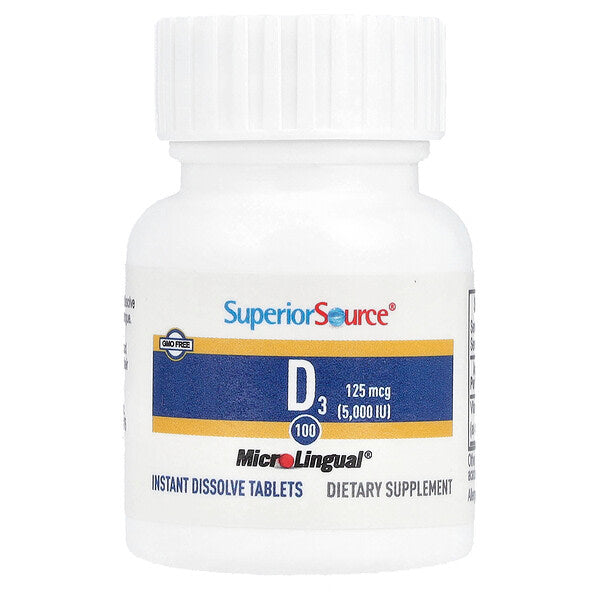 Superior Source D3 125 Mcg 5000 IU 100 Mikrodil Anında Eriyen Tabletlər