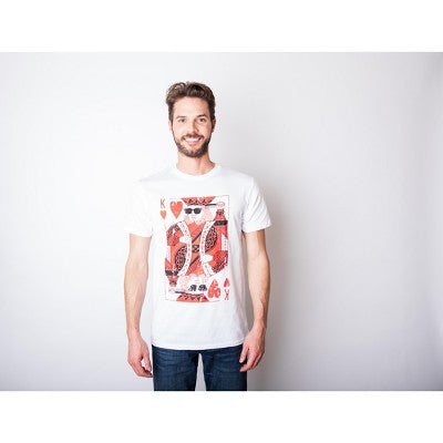 Crazy Dog T-Shirts, Inc. Kişi King Of Hearts T-Shirt Vintage Qrafik Tişört