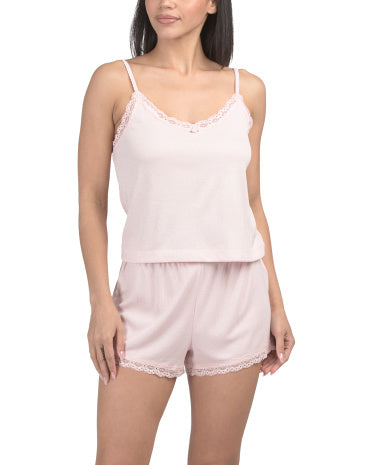 RACHEL ASHWELL 3 Hissəli Pijama Dəsti - Tank Top, Şalvar və Uzun Kol Kardigan
