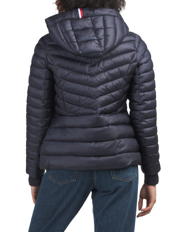 Quilted Puffer Jacket With Hood