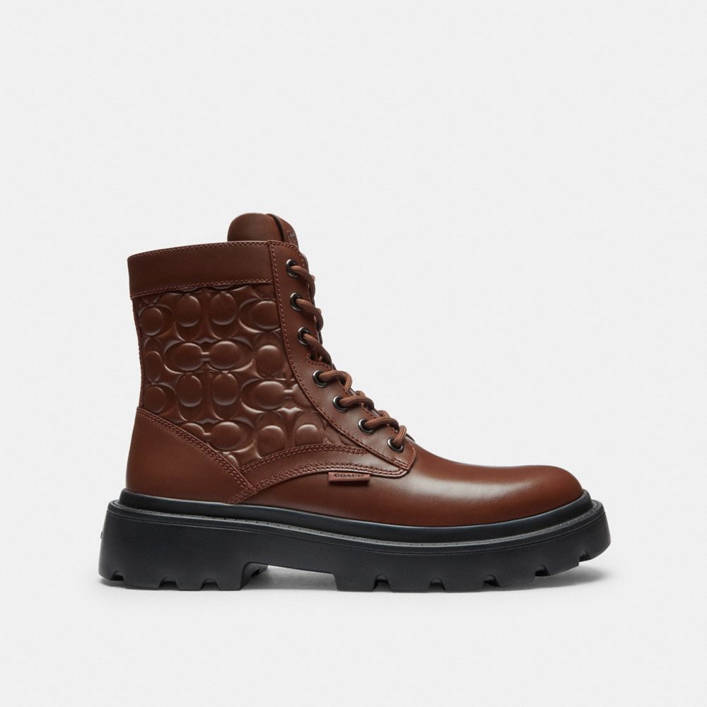 Coach Combat Boot In Signature Leather
