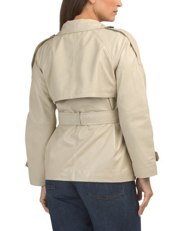 BOD &amp; CHRISTENSEN Leather Denise Dəri Trench Palto