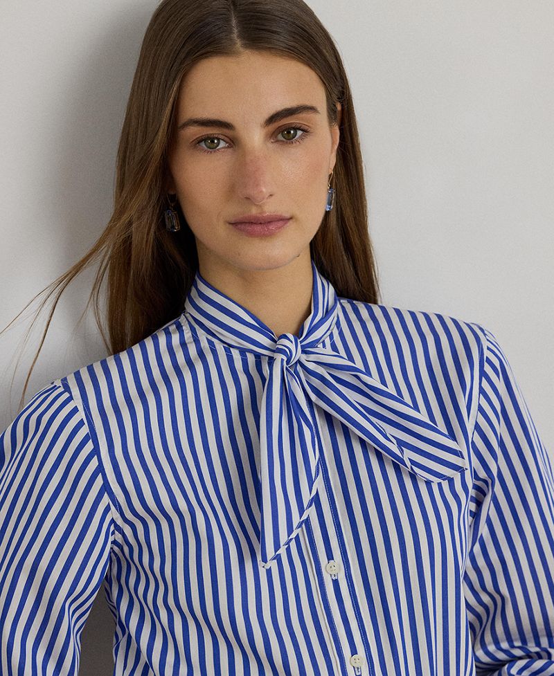 Lauren Ralph Lauren Qadın Bağlı Yaxası Ballon Qollu Köynəyi