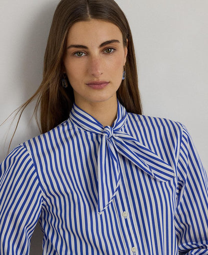 Lauren Ralph Lauren Qadın Bağlı Yaxası Ballon Qollu Köynəyi