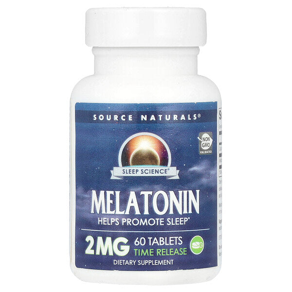 Source Naturals Sleep Science Melatonin Vaxtaşırı Təsir 2 Mg 60 Tablet