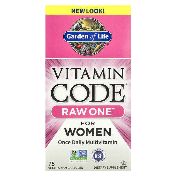 Garden of Life Vitamin Code Raw One Qadınlar üçün Günlük Multivitamin 75 Veqetarian Kapsul