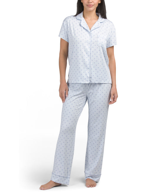 LAURA ASHLEY Polka Nöqteli Qısa Kollu Pijama Dəsti
