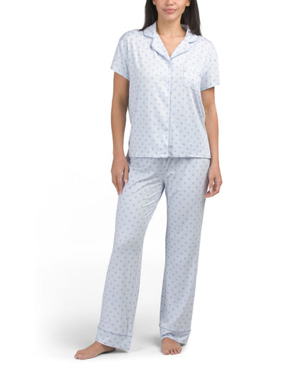 LAURA ASHLEY Polka Nöqteli Qısa Kollu Pijama Dəsti