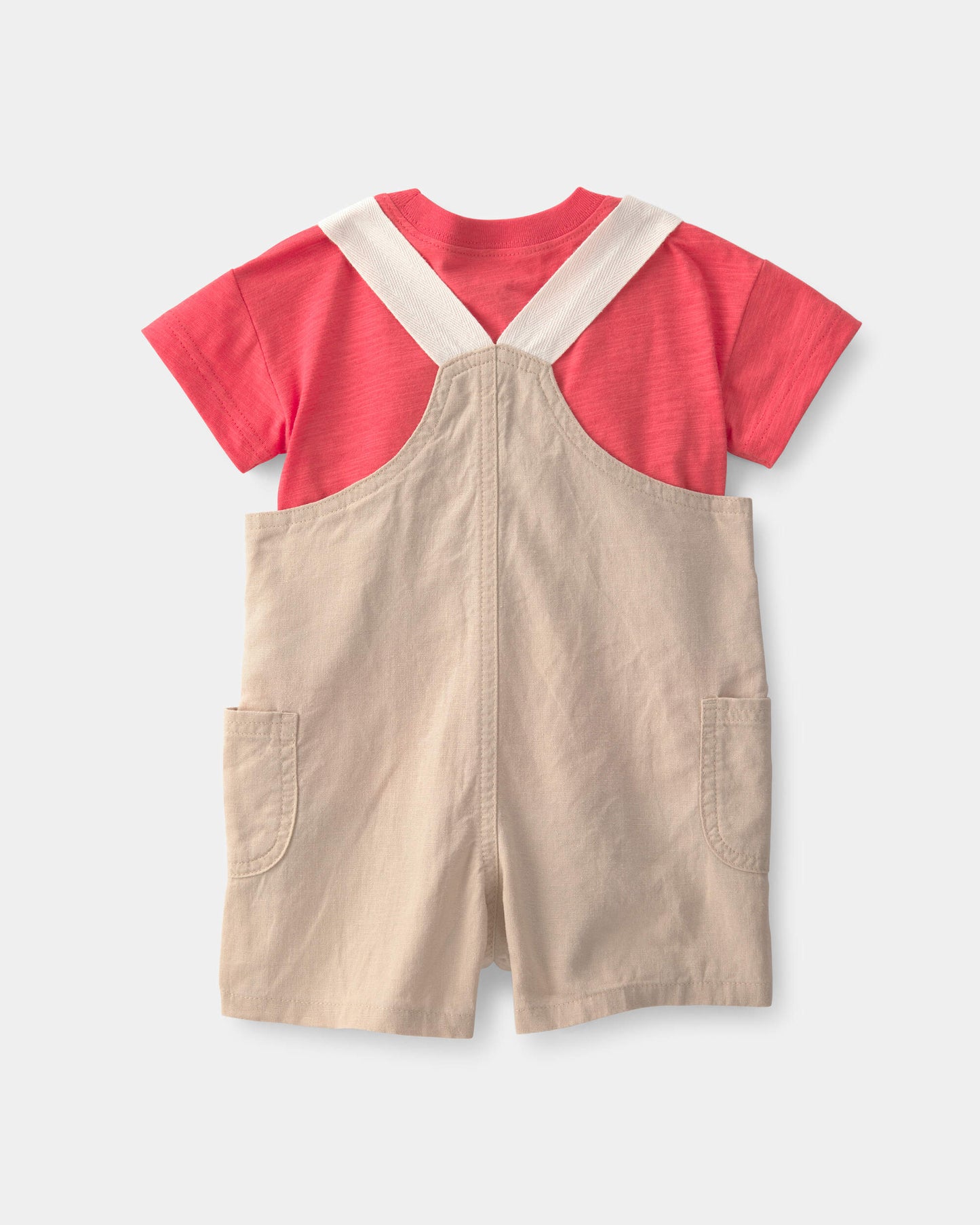 Carter's Körpə Oğlan 2 Parçalı Overalls Dəsti - Coral/Haki