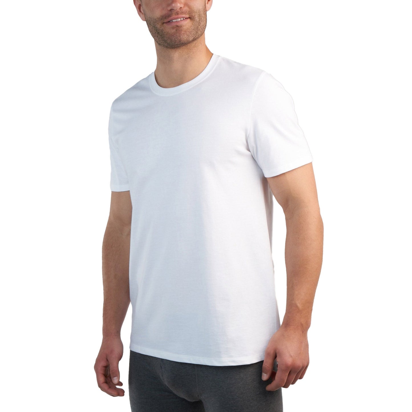 Kirkland Signature Kişi Orta Ağırlıqlı Crew Köynək, 6-pack, Ağ