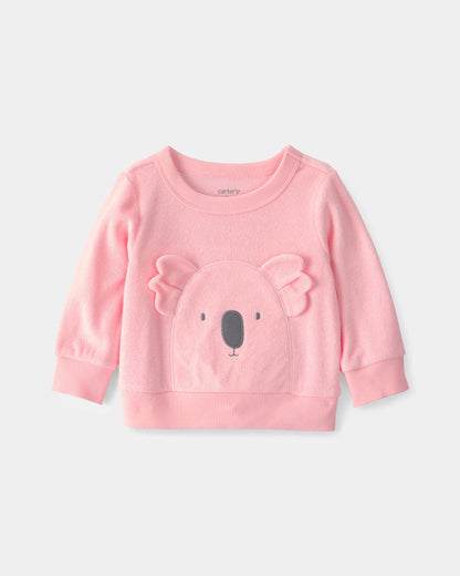 Carter's Qız Uşaq Koala Polüester Hoodie - Çəhrayı