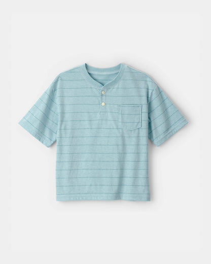 OshKosh B'gosh Oğlan Çizgili Henley Köynəyi - Mavi
