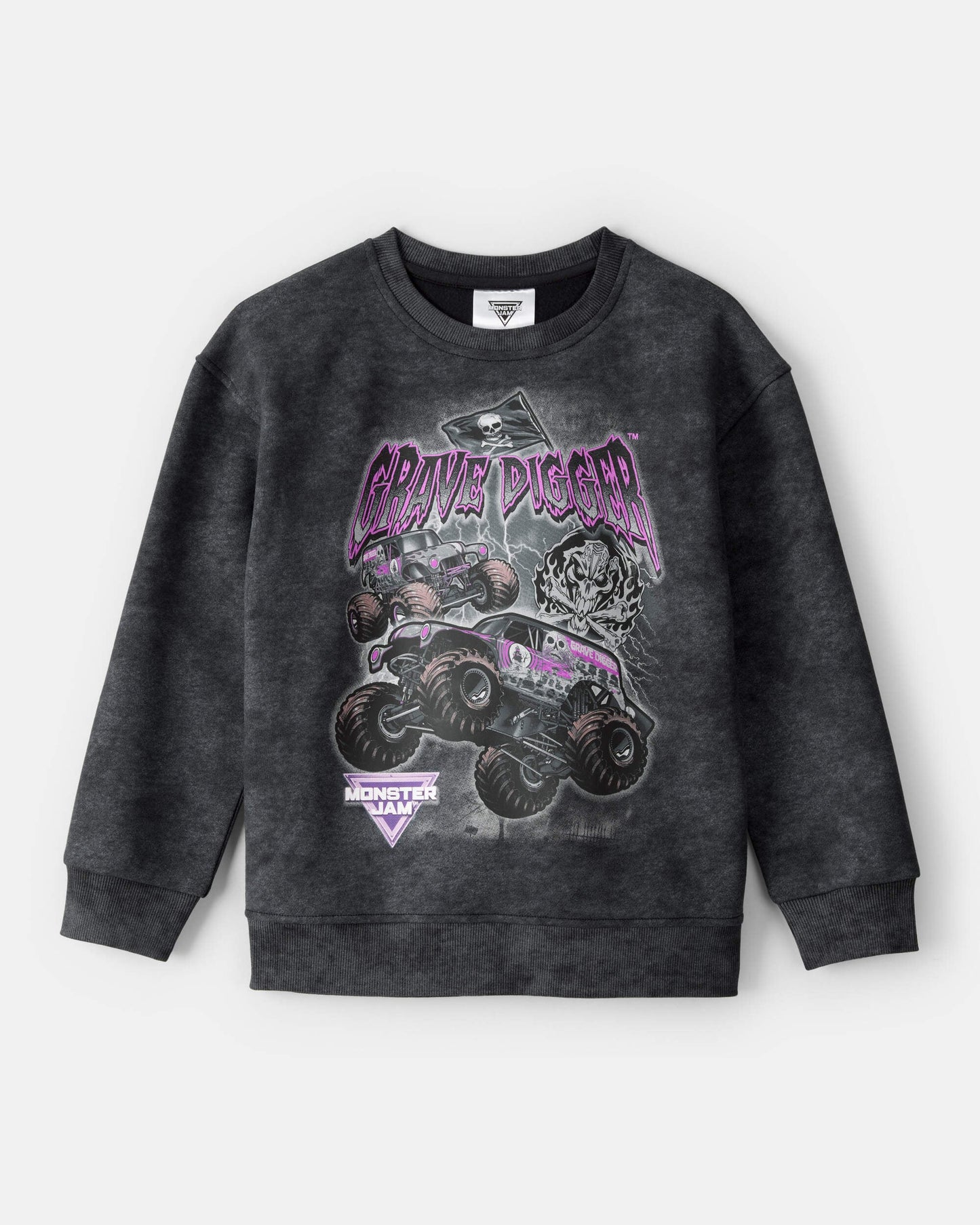 OshKosh B'gosh Oğlan Grave Digger Pulover Sweatshirt - Qara