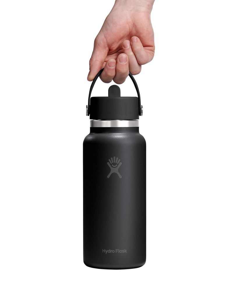 Hydro Flask 32 oz. Geniş Ağız Flex Saman Qapağı ilə Su Şişəsi