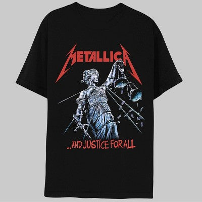 Merch Traffic Kişi Metallica Justice Qısa Tərəfli Qrafiki T-Shirt - Qara L