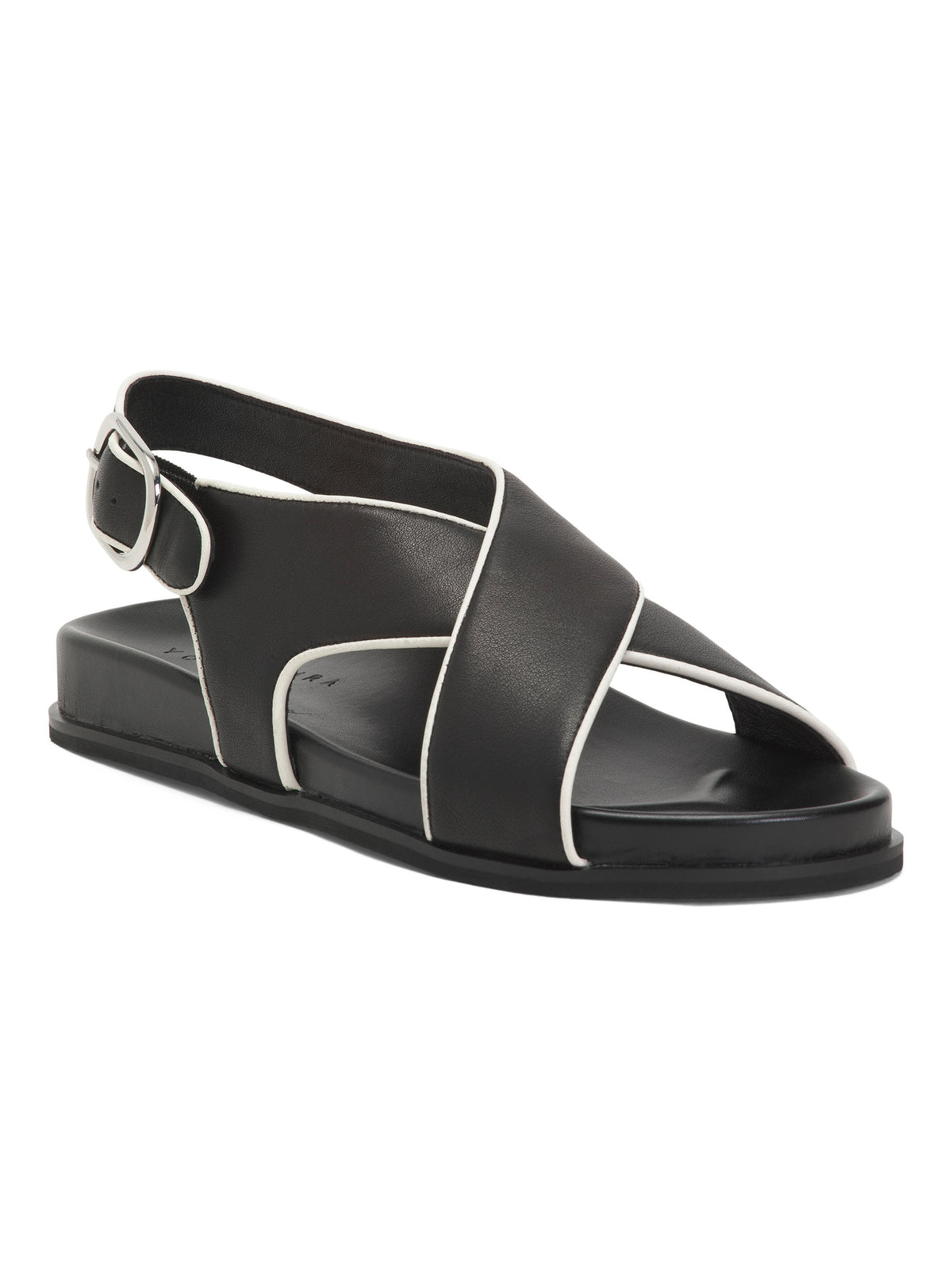 YOSI SAMRA Leather Gemma Cross Strap Sandals
