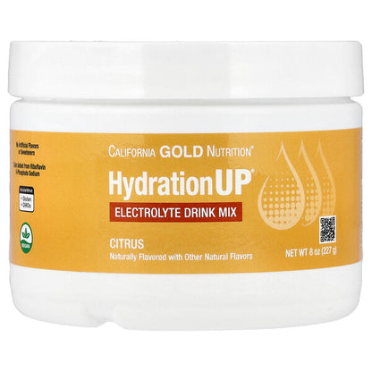 California Gold Nutrition Hidratation Elektrolit İçəcəyi Karışımı Kalsium Kalium C Vitamini və E Vitamini ilə Sitrus 8 Oz 2-Pack