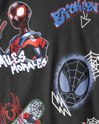 Carter's Oğlan Marvel™ Spider-Man Miles Morales Qısa Kollu Qrafik Köynək - Qara