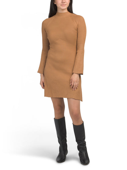 DRAPER JAMES Lennox Mock Neck Ribbed Knit Mini Geyim