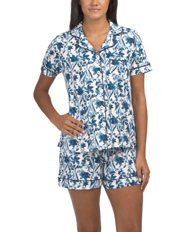 POPPY &amp; CLAY Organic Cotton Be Natural Bluzka və Şort Pijama Dəsti