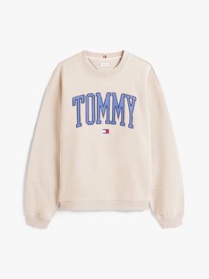 Tommy Hilfiger Varsity Logo Crewneck Sweatshirt, Gri