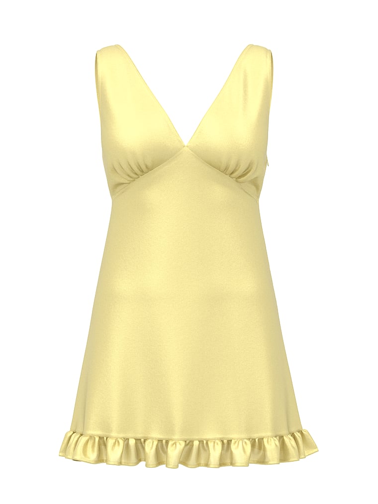 PINK Summer Fling Satin Ruffle Geyimi