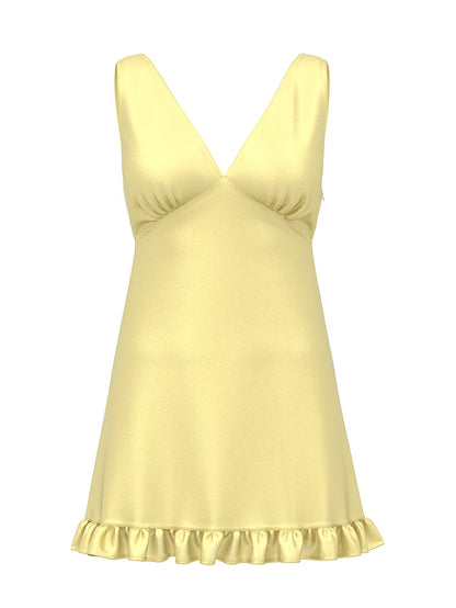 PINK Summer Fling Satin Ruffle Geyimi