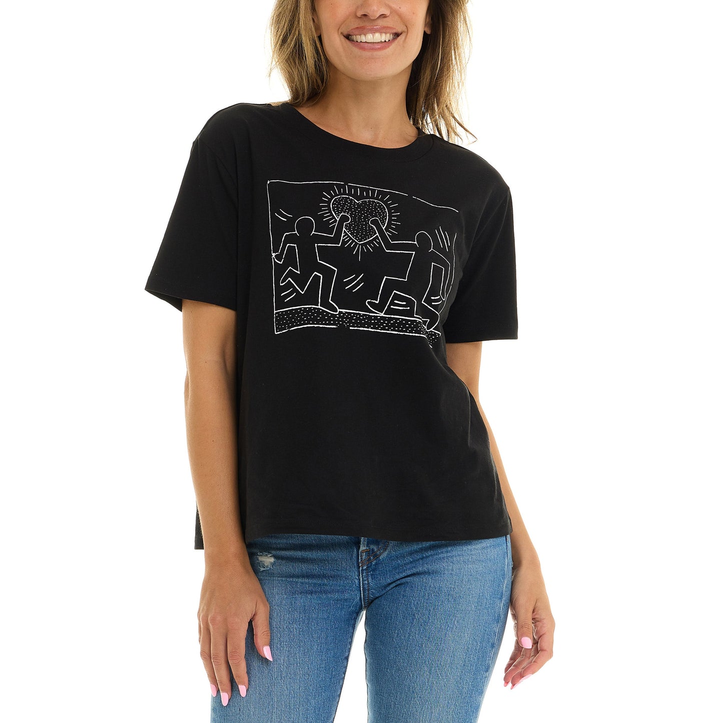 Keith Haring Qadın Qrafik Köynəyi, Fil Dişi, X-Small